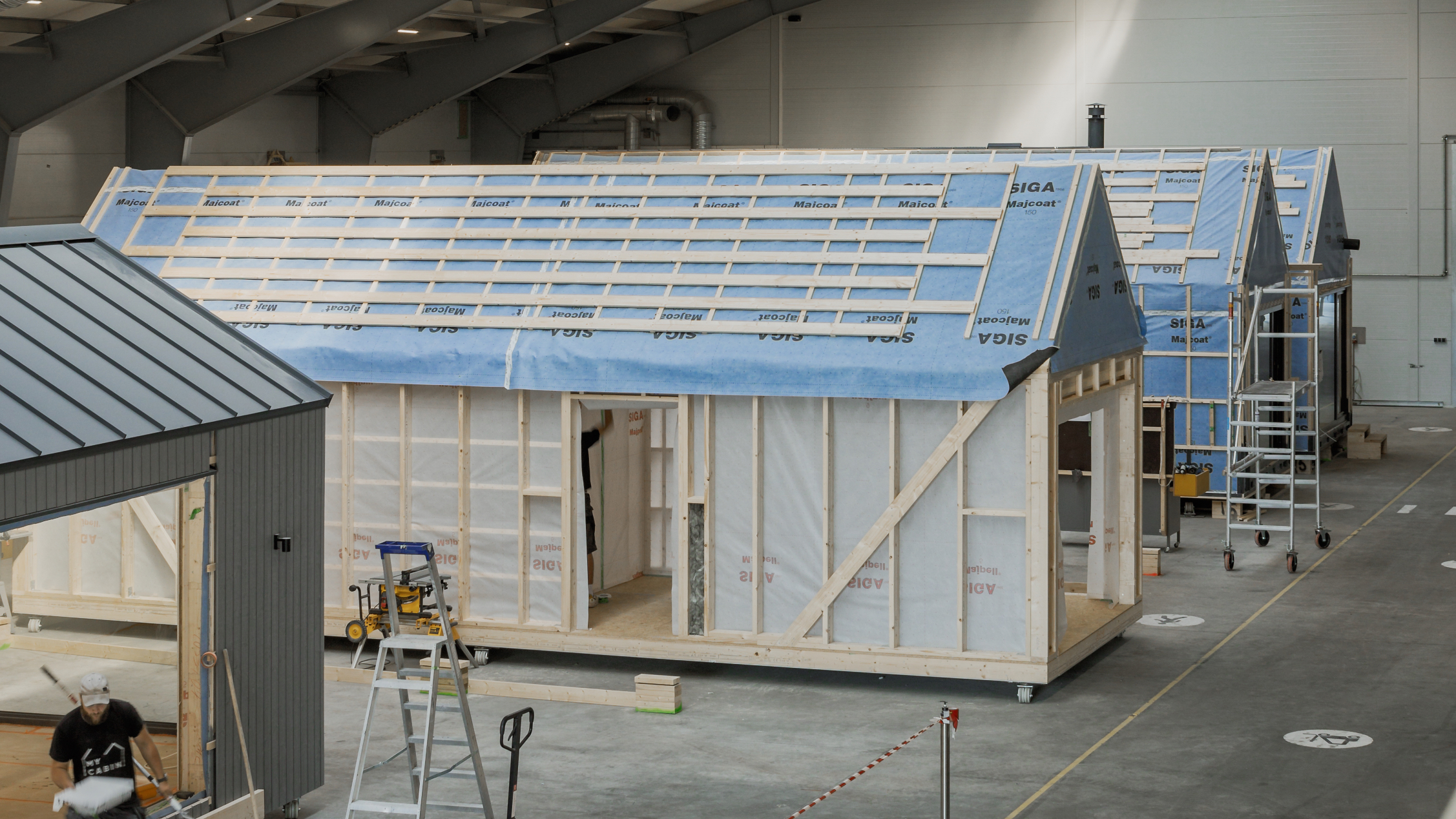 A MyCabin home under construction at the factory