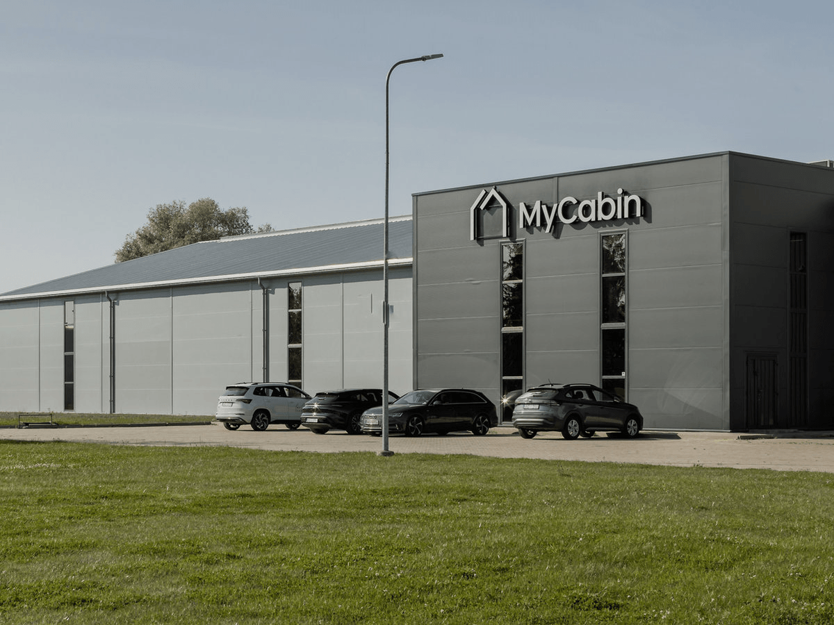 The larger MyCabin factory building in 2023