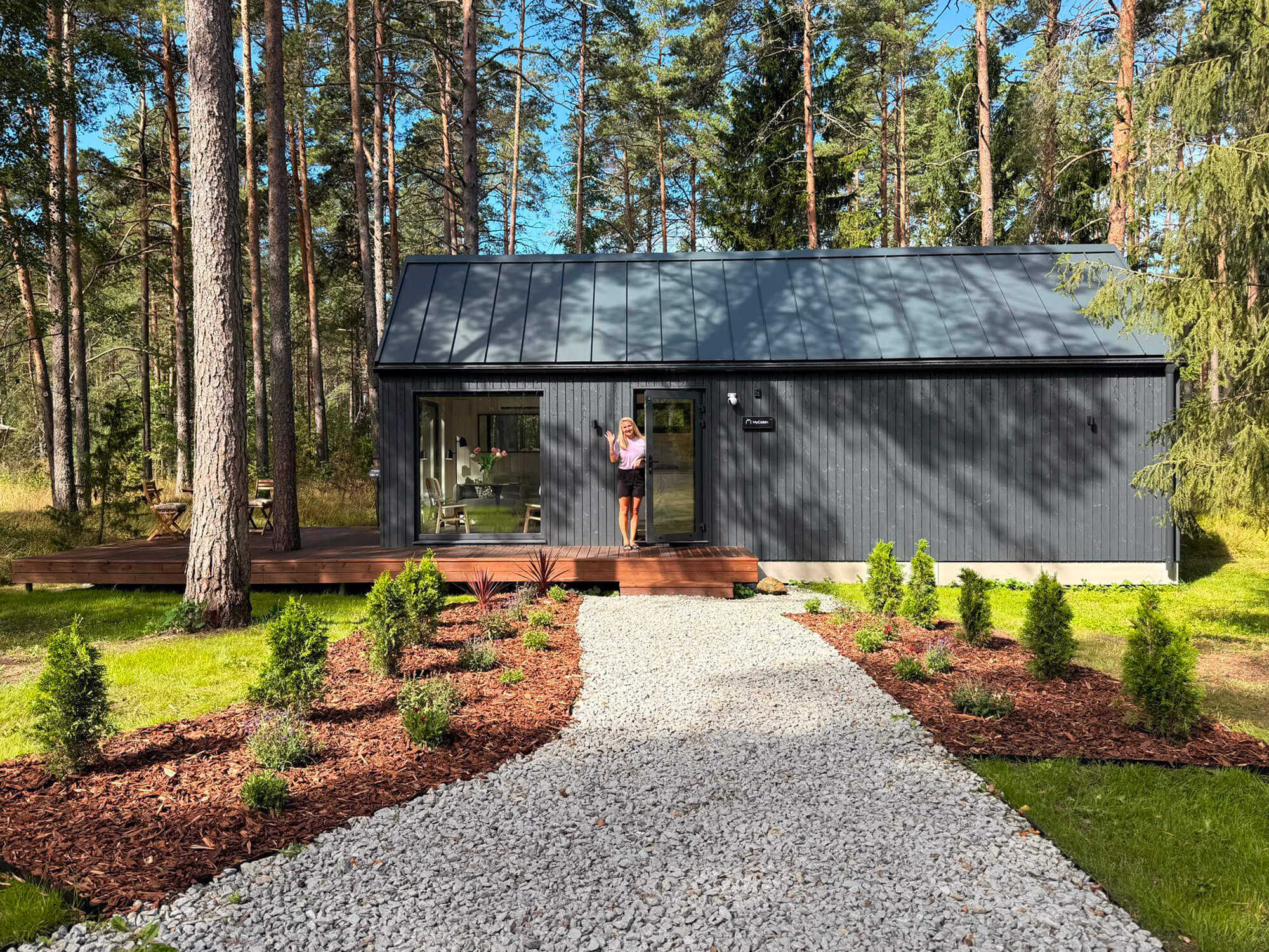 A MyCabin demo house in the forest in 2024