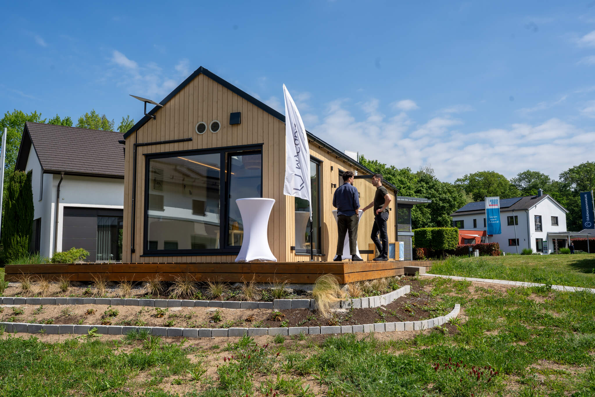 A MyCabin demo home at an exhibition in Germany in 2025