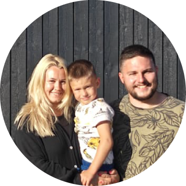 Anna and Krišjānis with their son